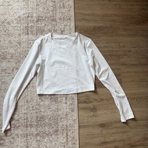 ALO Yoga White Long Sleeve Crop Top